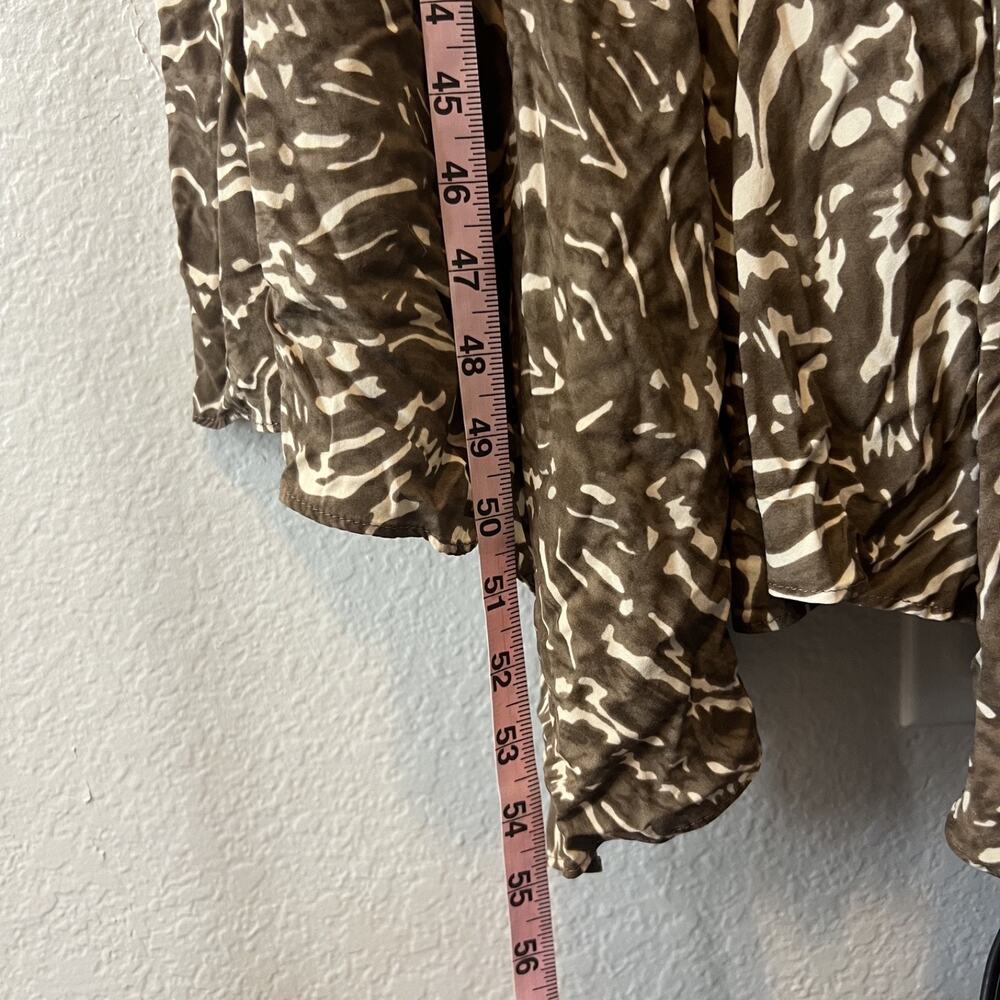 Sundance Dress Womens 12 Brown Animal Print Midi Handkerchief Hem Boho‎ Safari - Picture 6 of 10